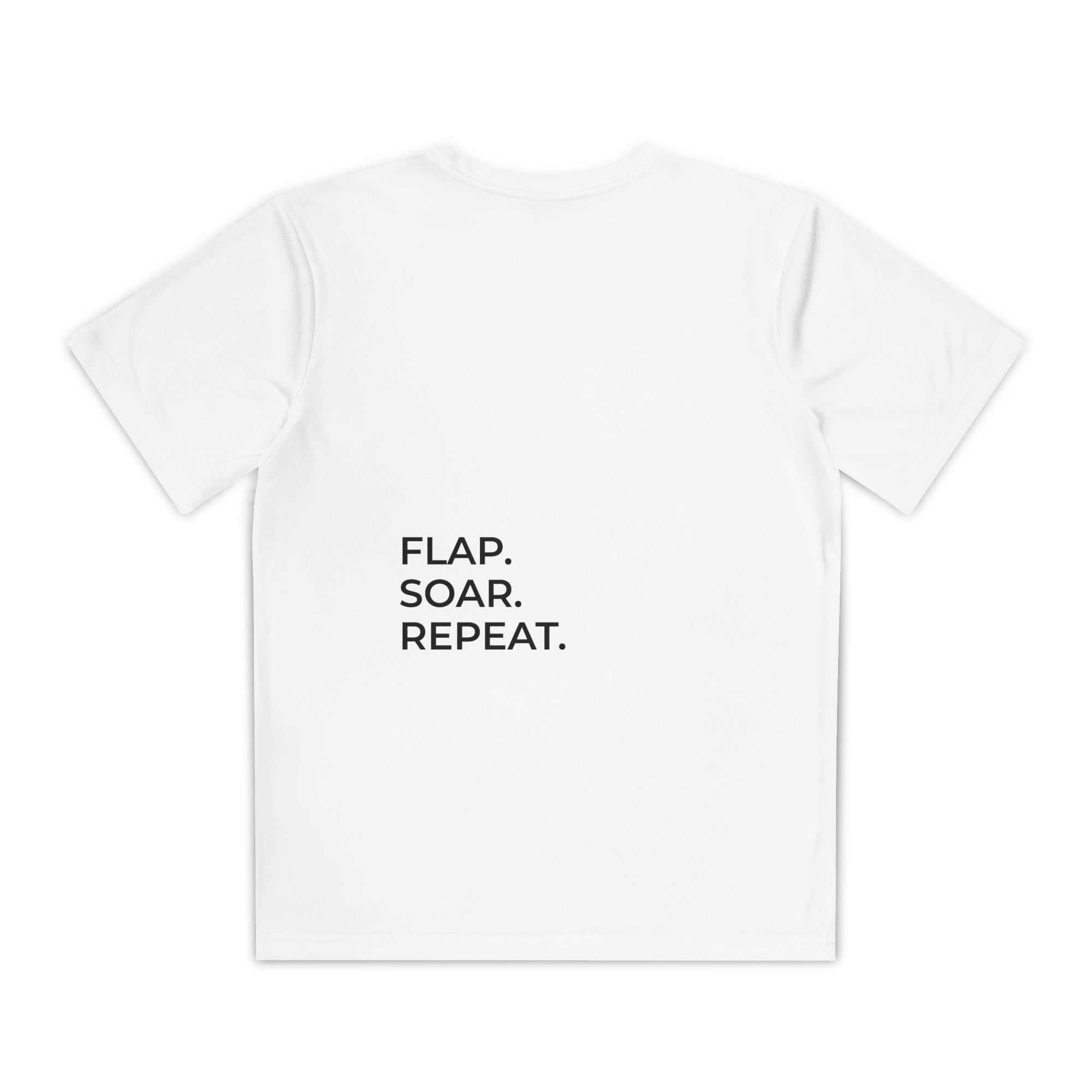 Youth Bird Tee — Front Wing Emblem, Back "FLAP. SOAR. REPEAT."